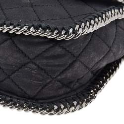 Pre Owned Stella McCartney Black Faux Quilted Leather Falabella Shoulder Bag
