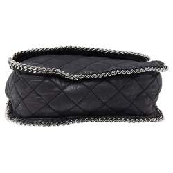 Pre Owned Stella McCartney Black Faux Quilted Leather Falabella Shoulder Bag