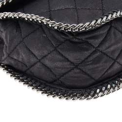 Pre Owned Stella McCartney Black Faux Quilted Leather Falabella Shoulder Bag