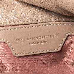 Pre Owned Stella McCartney Metallic Beige Faux Leather Tiny Falabella Shoulder Bag