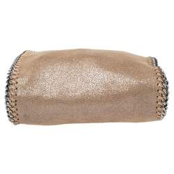 Pre Owned Stella McCartney Metallic Beige Faux Leather Tiny Falabella Shoulder Bag