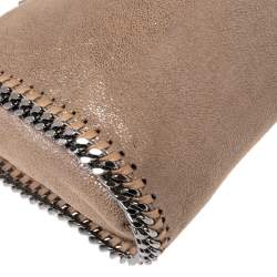 Pre Owned Stella McCartney Metallic Beige Faux Leather Tiny Falabella Shoulder Bag