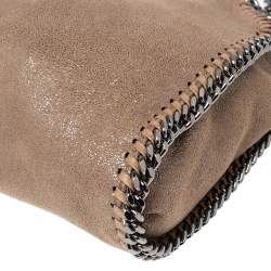 Pre Owned Stella McCartney Metallic Beige Faux Leather Tiny Falabella Shoulder Bag