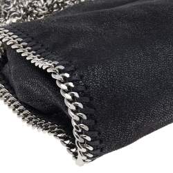 Pre Owned Stella McCartney Black Faux Leather Tiny Falabella Shoulder Bag