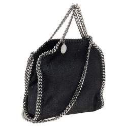 Pre Owned Stella McCartney Black Faux Leather Tiny Falabella Shoulder Bag