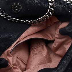 Pre Owned Stella McCartney Black Faux Leather Tiny Falabella Shoulder Bag