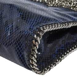 مملوكة مسبقًا حقيبة يد ستيلا ماكرتني فالابيلا تيني جلد ثعبان صناعي أزرق/ أسود