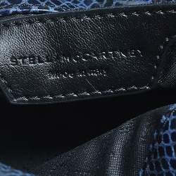 مملوكة مسبقًا حقيبة يد ستيلا ماكرتني فالابيلا تيني جلد ثعبان صناعي أزرق/ أسود