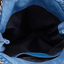 مملوكة مسبقًا حقيبة يد ستلا ماكرتني ميني فالابلا مطرز نمر دنيم أزرق