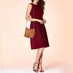 Pre Owned Stella McCartney Brown Faux Suede Falabella Drawstring Bucket Bag