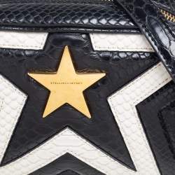 Pre Owned حقيبة كروس ستيلا ماكرتني ستار جلد صناعي نقش ثعبان أسود/أبيض