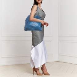 Pre Owned Stella McCartney Blue Faux Leather Small Falabella Tote