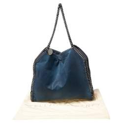 Pre Owned Stella McCartney Blue Faux Leather Small Falabella Tote