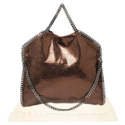 Pre Owned Stella McCartney Metallic Brown Faux Snakeskin Leather Small Falabella Tote
