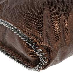 Pre Owned Stella McCartney Metallic Brown Faux Snakeskin Leather Small Falabella Tote