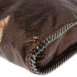 Pre Owned Stella McCartney Metallic Brown Faux Snakeskin Leather Small Falabella Tote