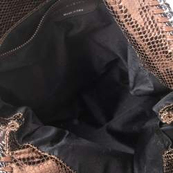Pre Owned Stella McCartney Metallic Brown Faux Snakeskin Leather Small Falabella Tote