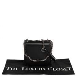 Pre Owned Stella McCartney Black Faux Leather Falabella Star Box Bag