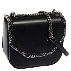 Pre Owned Stella McCartney Black Faux Leather Falabella Star Box Bag