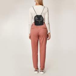 Pre Owned Stella McCartney Black Faux Leather Falabella Mini Backpack