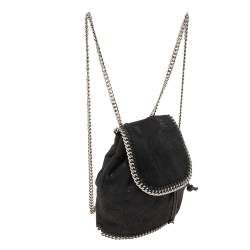 Pre Owned Stella McCartney Black Faux Leather Falabella Mini Backpack