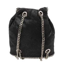 Pre Owned Stella McCartney Black Faux Leather Falabella Mini Backpack