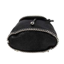Pre Owned Stella McCartney Black Faux Leather Falabella Mini Backpack