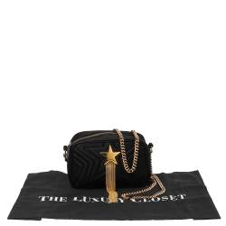 مملوكة مسبقًا Stella McCartney Black Quilted Satin Stella Star Crossbody Bag