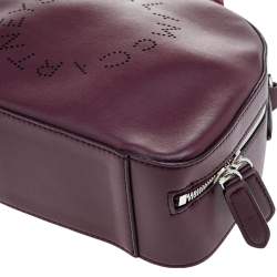 Pre Owned Stella McCartney Burgundy Faux Leather Top Handle Bag