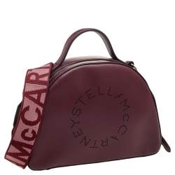 Pre Owned Stella McCartney Burgundy Faux Leather Top Handle Bag
