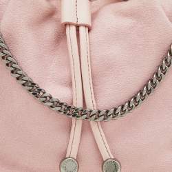 Pre Owned Stella McCartney Pink Faux Suede Micro Falabella Drawstring Bucket bag