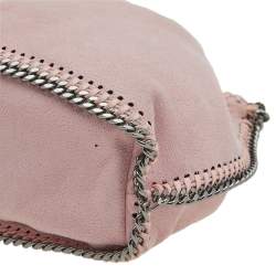 Pre Owned Stella McCartney Pink Faux Suede Micro Falabella Drawstring Bucket bag