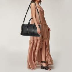 Pre Owned Stella McCartney Black Faux Leather Falabella Duffel Bag