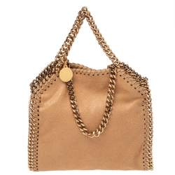 Pre Owned Stella McCartney Beige Faux Suede Tiny Falabella Tote 