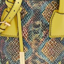 Pre Owned Stella McCartney Multicolor Python Effect Faux Leather Cavendish Satchel