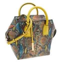 Pre Owned Stella McCartney Multicolor Python Effect Faux Leather Cavendish Satchel