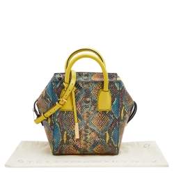 Pre Owned Stella McCartney Multicolor Python Effect Faux Leather Cavendish Satchel