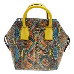 Pre Owned Stella McCartney Multicolor Python Effect Faux Leather Cavendish Satchel