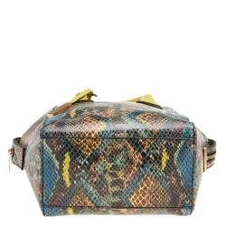 Pre Owned Stella McCartney Multicolor Python Effect Faux Leather Cavendish Satchel