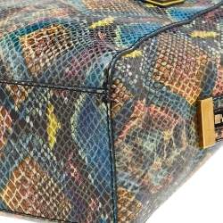 Pre Owned Stella McCartney Multicolor Python Effect Faux Leather Cavendish Satchel