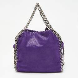 Pre Owned Stella McCartney Purple Faux Leather Mini Falabella Tote