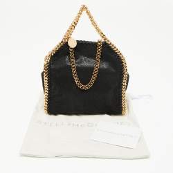 Pre Owned Stella McCartney Black Faux Suede Tiny Falabella Tote  