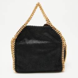 Pre Owned Stella McCartney Black Faux Suede Tiny Falabella Tote  
