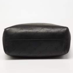 Pre Owned حقيبة يد توتس ستيلا مكارتني جلد صناعي مثقب بالشعار أسود