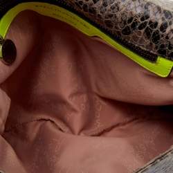 Pre Owned Stella McCartney Brown/Neon Green Faux Snakeskin Leather Falabella Crossbody Bag