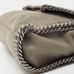 Pre Owned Stella McCartney Grey Faux Leather Falabella Flap Shoulder Bag