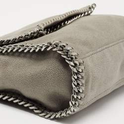Pre Owned Stella McCartney Grey Faux Leather Falabella Flap Shoulder Bag