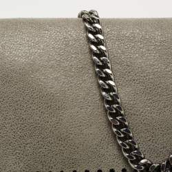 Pre Owned Stella McCartney Grey Faux Leather Falabella Flap Shoulder Bag