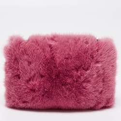 Pre Owned Jimmy Choo Candy Pink Mink Fur Lockett Envelope Clutch