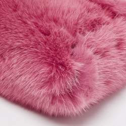 Pre Owned Jimmy Choo Candy Pink Mink Fur Lockett Envelope Clutch